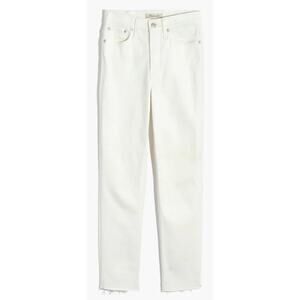 Madewell Perfect Vintage Tapered Leg Tile White Raw Hem Jeans US Women's 29 New
